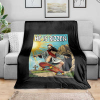 He is Rizzen Throw Blanket Funny Jesus Skateboarding Christian Meme - Wonder Print Shop
