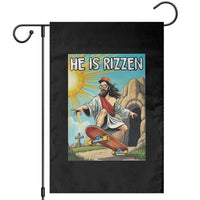 He is Rizzen Garden Flag Funny Jesus Skateboarding Christian Meme - Wonder Print Shop