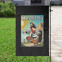 He is Rizzen Garden Flag Funny Jesus Skateboarding Christian Meme - Wonder Print Shop
