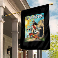 He is Rizzen Garden Flag Funny Jesus Skateboarding Christian Meme - Wonder Print Shop