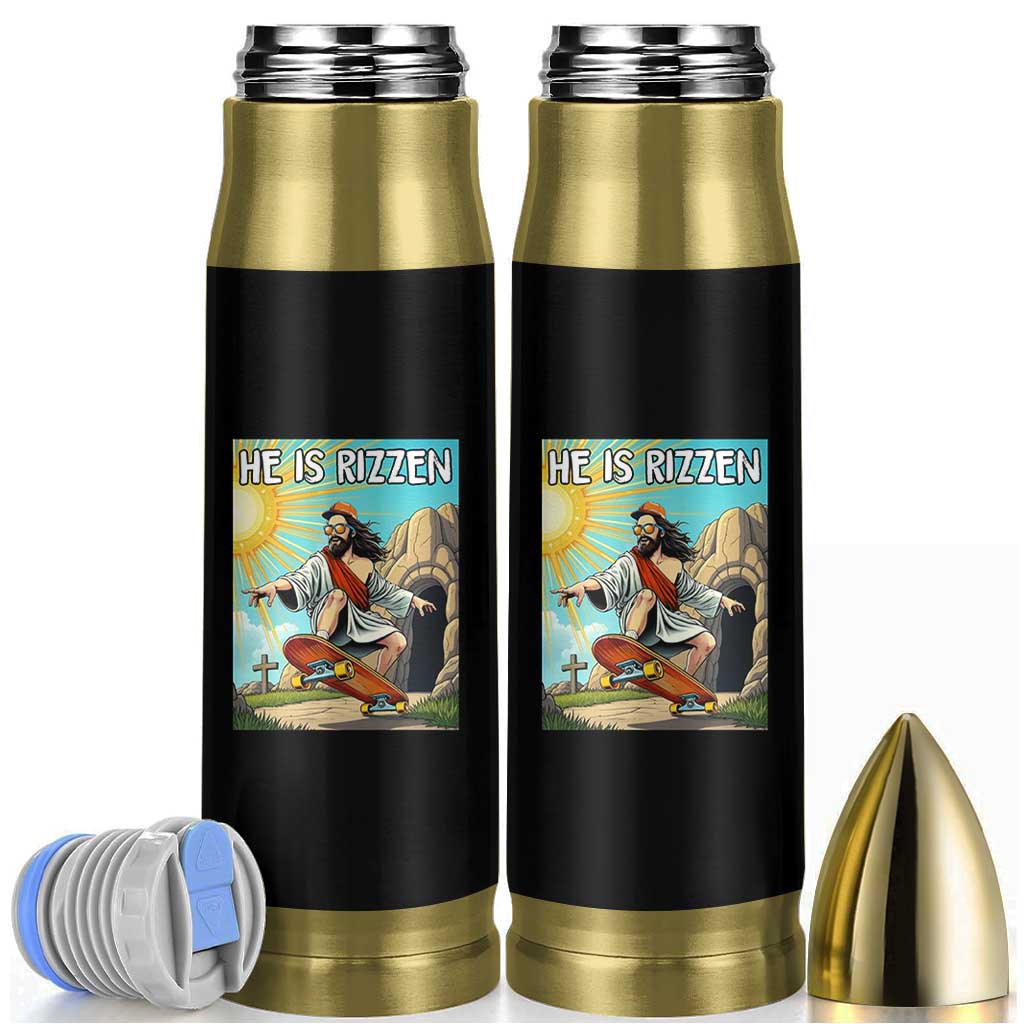 He is Rizzen Bullet Tumbler Funny Jesus Skateboarding Christian Meme - Wonder Print Shop