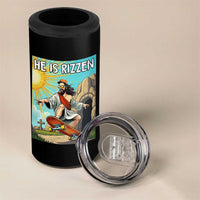 He is Rizzen 4 in 1 Can Cooler Tumbler Funny Jesus Skateboarding Christian Meme - Wonder Print Shop