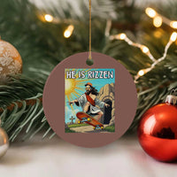 He is Rizzen Ceramic Ornament Funny Jesus Skateboarding Christian Meme - Wonder Print Shop