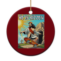 He is Rizzen Ceramic Ornament Funny Jesus Skateboarding Christian Meme - Wonder Print Shop