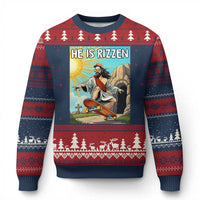 He is Rizzen Ugly Christmas Sweater Funny Jesus Skateboarding Christian Meme - Wonder Print Shop