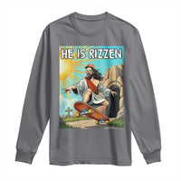 He is Rizzen Long Sleeve Shirt Funny Jesus Skateboarding Christian Meme - Wonder Print Shop