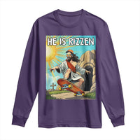 He is Rizzen Long Sleeve Shirt Funny Jesus Skateboarding Christian Meme - Wonder Print Shop