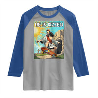 He is Rizzen Raglan Shirt Funny Jesus Skateboarding Christian Meme - Wonder Print Shop