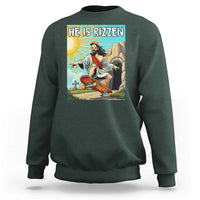 He is Rizzen Sweatshirt Funny Jesus Skateboarding Christian Meme - Wonder Print Shop