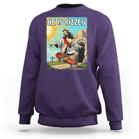 He is Rizzen Sweatshirt Funny Jesus Skateboarding Christian Meme - Wonder Print Shop