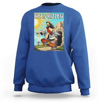He is Rizzen Sweatshirt Funny Jesus Skateboarding Christian Meme - Wonder Print Shop