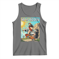 He is Rizzen Tank Top Funny Jesus Skateboarding Christian Meme - Wonder Print Shop