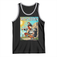 He is Rizzen Tank Top Funny Jesus Skateboarding Christian Meme - Wonder Print Shop