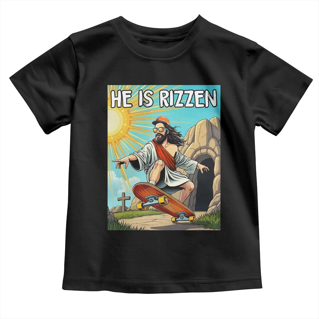 He is Rizzen Toddler T Shirt Funny Jesus Skateboarding Christian Meme - Wonder Print Shop