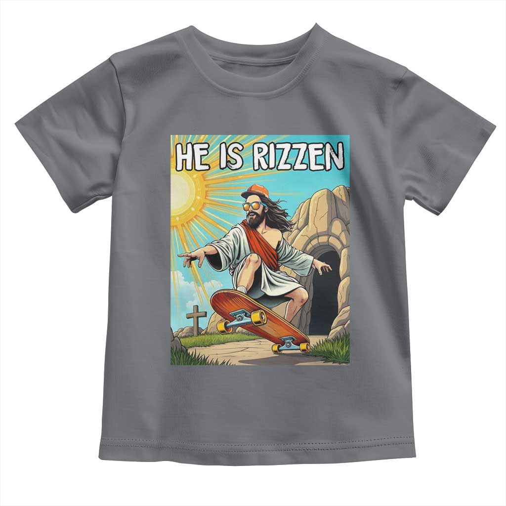 He is Rizzen Toddler T Shirt Funny Jesus Skateboarding Christian Meme - Wonder Print Shop