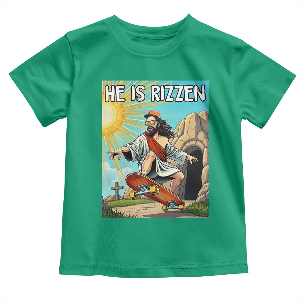 He is Rizzen Toddler T Shirt Funny Jesus Skateboarding Christian Meme - Wonder Print Shop