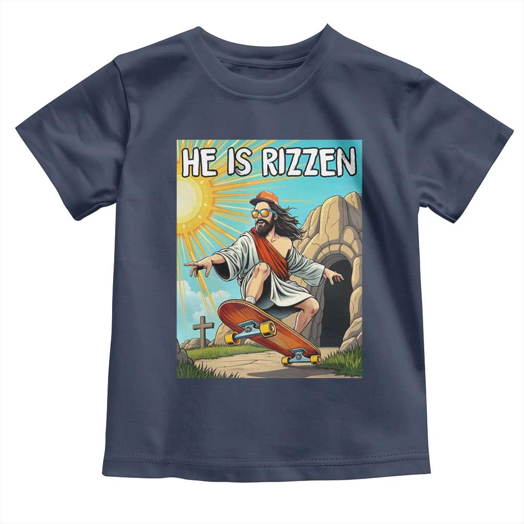 He is Rizzen Toddler T Shirt Funny Jesus Skateboarding Christian Meme - Wonder Print Shop