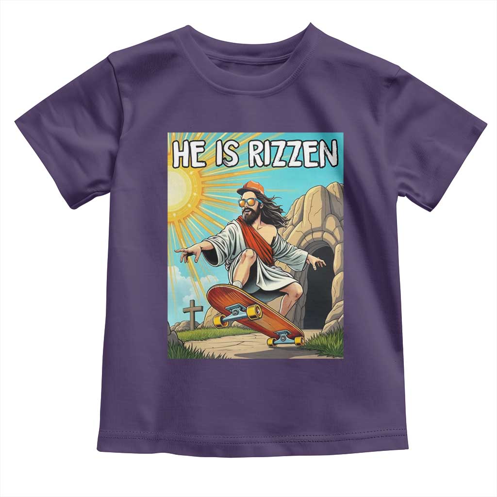 He is Rizzen Toddler T Shirt Funny Jesus Skateboarding Christian Meme - Wonder Print Shop