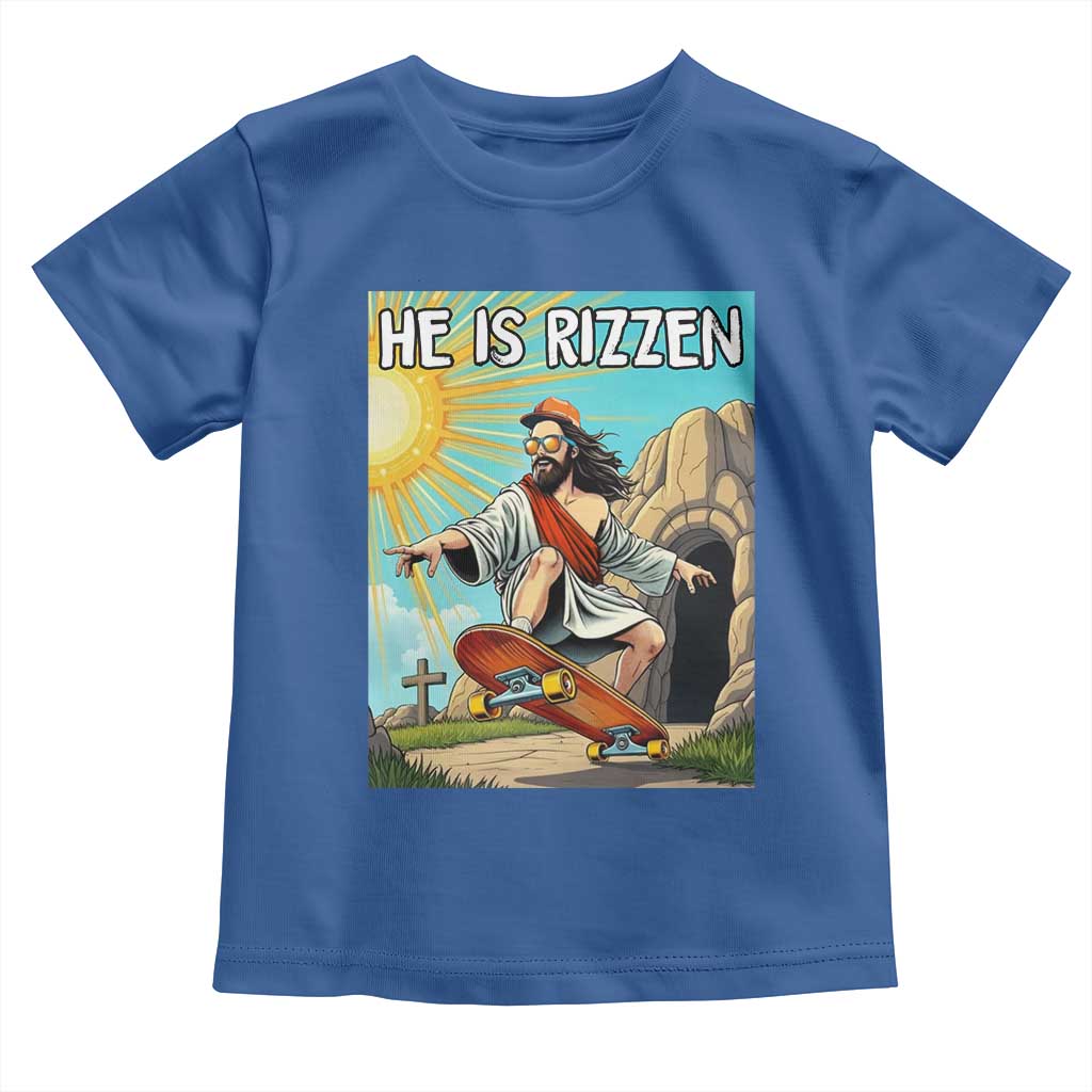 He is Rizzen Toddler T Shirt Funny Jesus Skateboarding Christian Meme - Wonder Print Shop