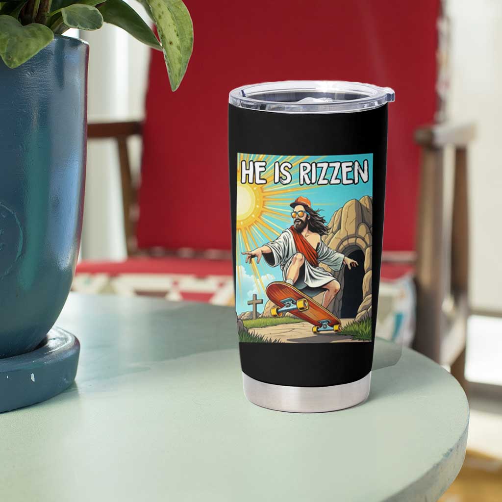 He is Rizzen Tumbler Cup Funny Jesus Skateboarding Christian Meme - Wonder Print Shop