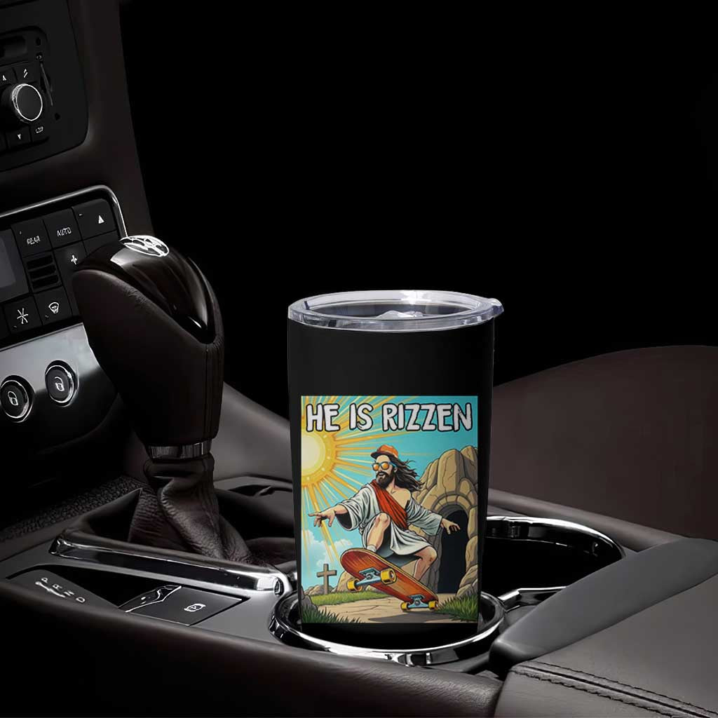 He is Rizzen Tumbler Cup Funny Jesus Skateboarding Christian Meme - Wonder Print Shop