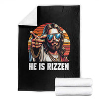 He is Rizzin Throw Blanket Funny Jesus Vintage Faith - Wonder Print Shop