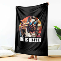 He is Rizzin Throw Blanket Funny Jesus Vintage Faith - Wonder Print Shop
