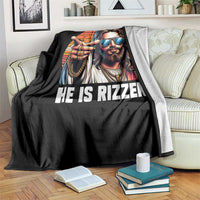 He is Rizzin Throw Blanket Funny Jesus Vintage Faith - Wonder Print Shop