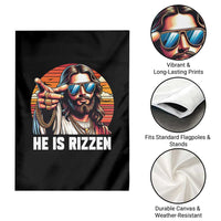 He is Rizzin Garden Flag Funny Jesus Vintage Faith - Wonder Print Shop