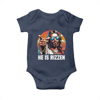 He is Rizzin Baby Onesie Funny Jesus Vintage Faith - Wonder Print Shop