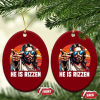 He is Rizzin Ceramic Ornament Funny Jesus Vintage Faith - Wonder Print Shop