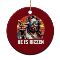 He is Rizzin Ceramic Ornament Funny Jesus Vintage Faith - Wonder Print Shop