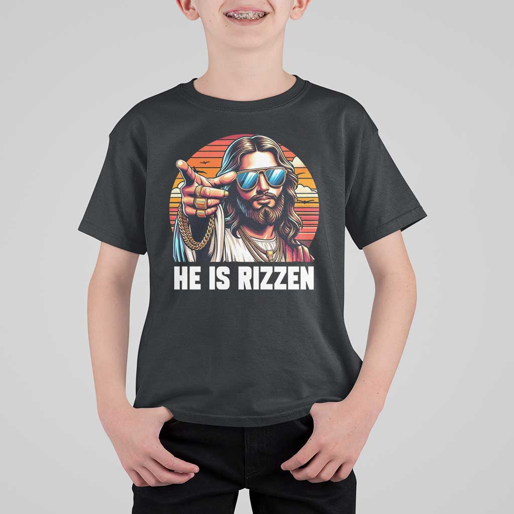 He is Rizzin T Shirt For Kid Funny Jesus Vintage Faith - Wonder Print Shop