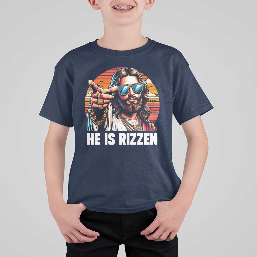 He is Rizzin T Shirt For Kid Funny Jesus Vintage Faith - Wonder Print Shop