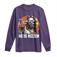 He is Rizzin Long Sleeve Shirt Funny Jesus Vintage Faith - Wonder Print Shop