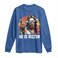He is Rizzin Long Sleeve Shirt Funny Jesus Vintage Faith - Wonder Print Shop