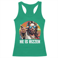 He is Rizzin Racerback Tank Top Funny Jesus Vintage Faith - Wonder Print Shop