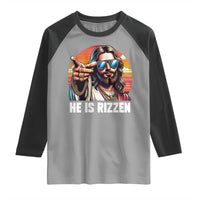 He is Rizzin Raglan Shirt Funny Jesus Vintage Faith - Wonder Print Shop