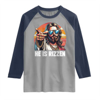 He is Rizzin Raglan Shirt Funny Jesus Vintage Faith - Wonder Print Shop