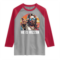 He is Rizzin Raglan Shirt Funny Jesus Vintage Faith - Wonder Print Shop