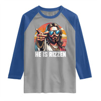He is Rizzin Raglan Shirt Funny Jesus Vintage Faith - Wonder Print Shop