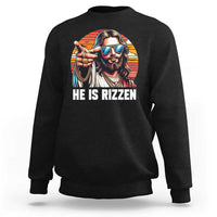 He is Rizzin Sweatshirt Funny Jesus Vintage Faith - Wonder Print Shop