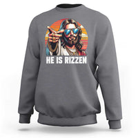 He is Rizzin Sweatshirt Funny Jesus Vintage Faith - Wonder Print Shop
