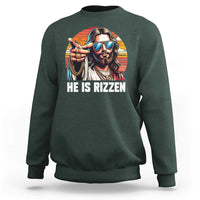 He is Rizzin Sweatshirt Funny Jesus Vintage Faith - Wonder Print Shop
