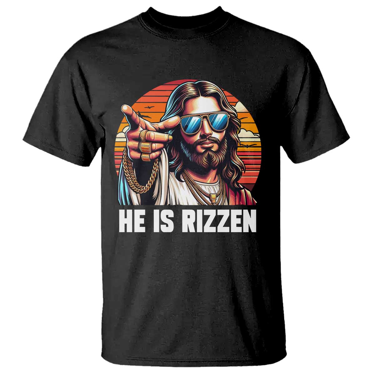 He is Rizzin T Shirt Funny Jesus Vintage Faith - Wonder Print Shop