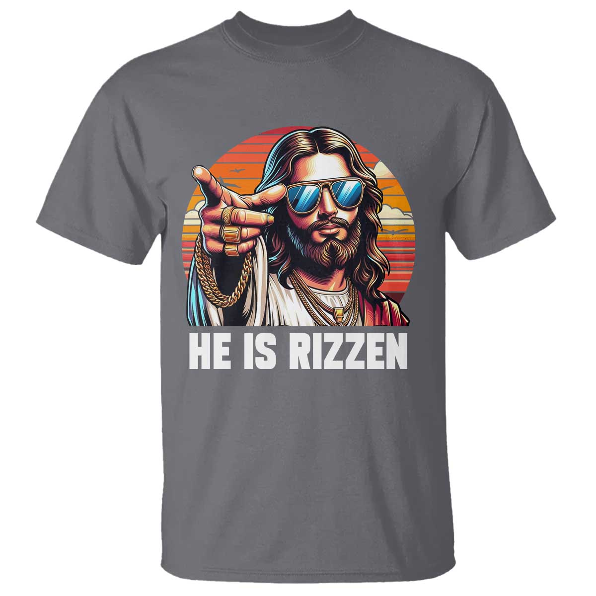 He is Rizzin T Shirt Funny Jesus Vintage Faith - Wonder Print Shop