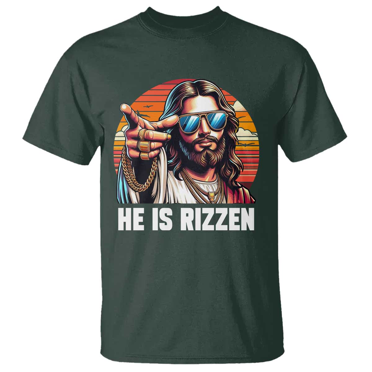 He is Rizzin T Shirt Funny Jesus Vintage Faith - Wonder Print Shop