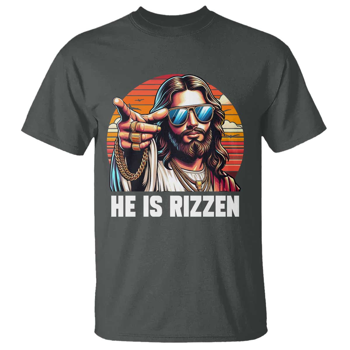 He is Rizzin T Shirt Funny Jesus Vintage Faith - Wonder Print Shop