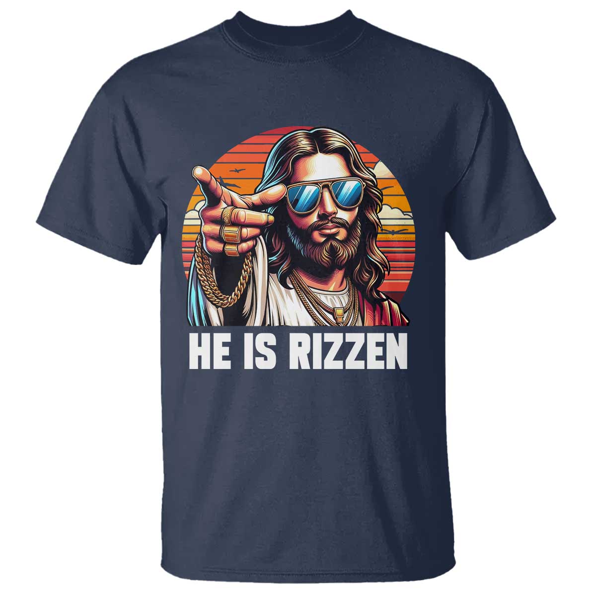 He is Rizzin T Shirt Funny Jesus Vintage Faith - Wonder Print Shop