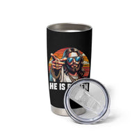 He is Rizzin Tumbler Cup Funny Jesus Vintage Faith - Wonder Print Shop